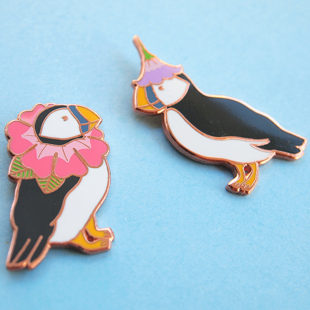 BFF Flower Puffins Pin Set - Oh Plesiosaur