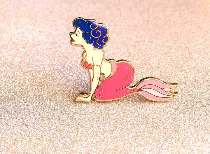 Pink Mermaid Pin - Oh Plesiosaur