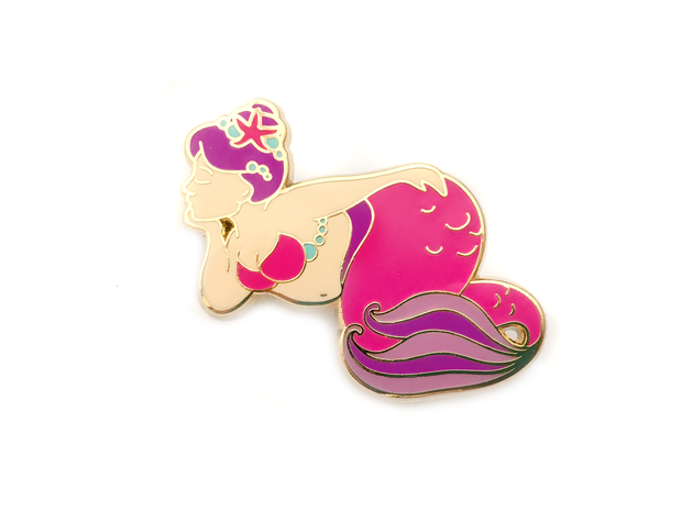 Pink Body Positive Mermaid Pin - Oh Plesiosaur