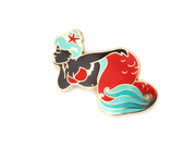 Red Body Positive Mermaid Pin - Oh Plesiosaur