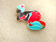 Red Body Positive Mermaid Pin - Oh Plesiosaur