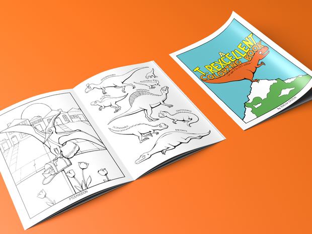 A T. Rexcellent Coloring Book - Mini Version - Oh Plesiosaur