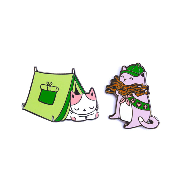 Summer Camp Cats Pin Set - Oh Plesiosaur