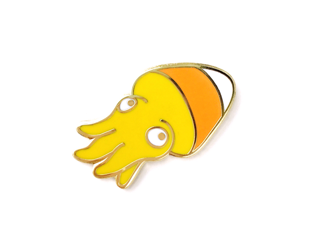 Candy Corn Squid Pin - Oh Plesiosaur
