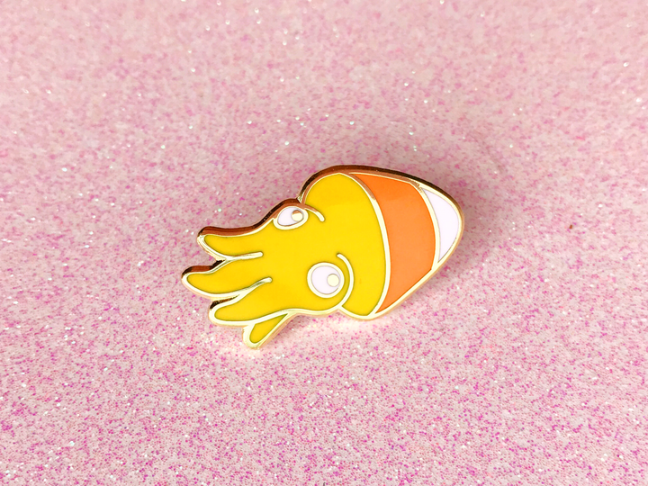 Candy Corn Squid Pin - Oh Plesiosaur