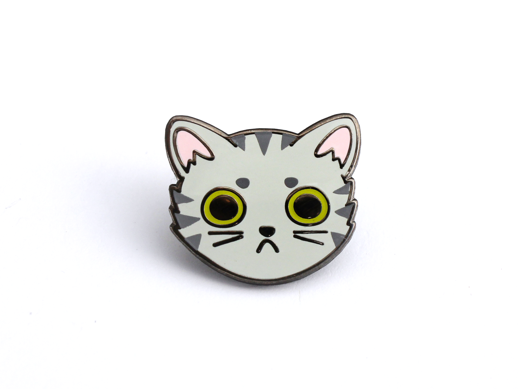 Cat face enamel pin