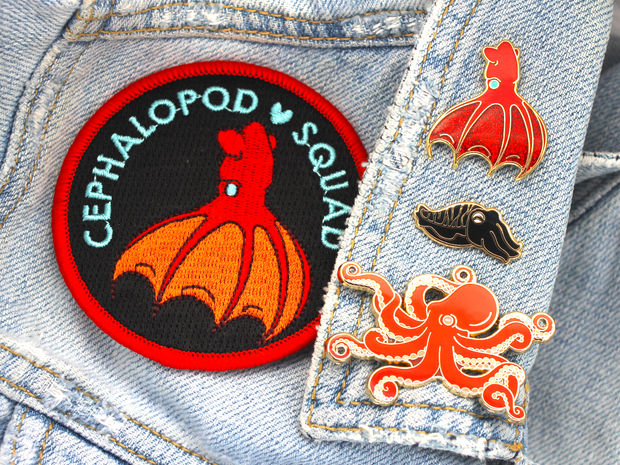 Cephalopod Squad Patch - Vampire Squid - Oh Plesiosaur