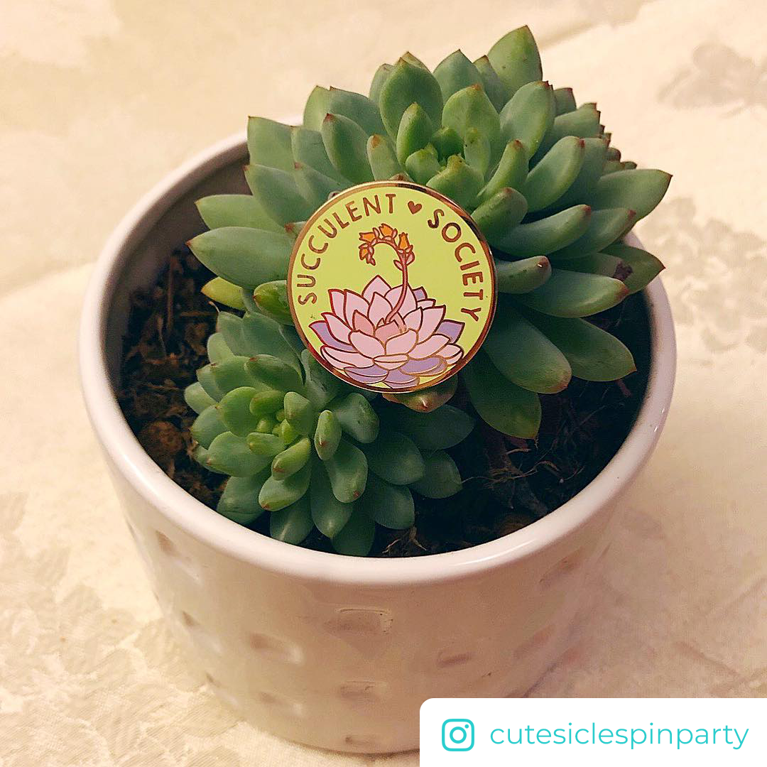 Succulent Society Pin - Oh Plesiosaur