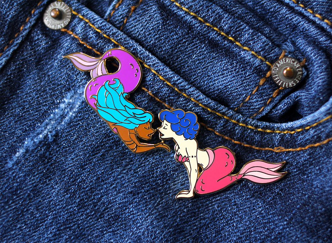 Pink Mermaid Pin - Oh Plesiosaur