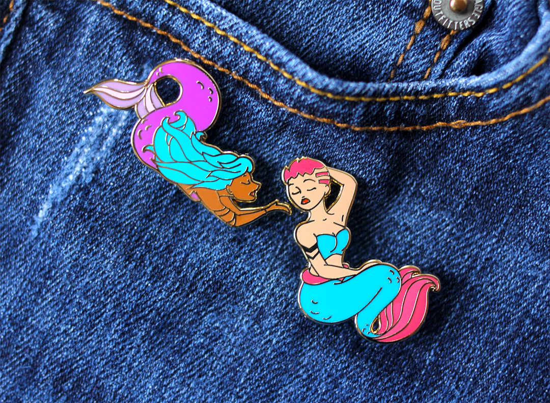 Purple Mermaid Pin - Oh Plesiosaur