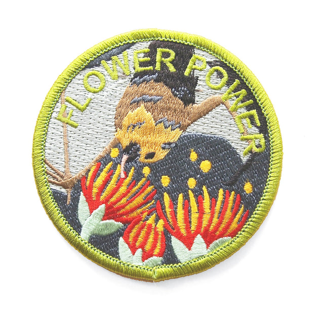 Flower Power Flying Fox Patch - Oh Plesiosaur