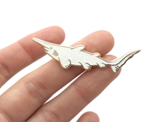 Goblin Shark Pin - White Glitter - Oh Plesiosaur