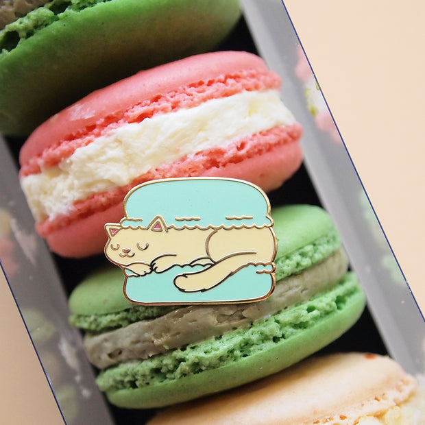 Macaron Cat Pin - Oh Plesiosaur