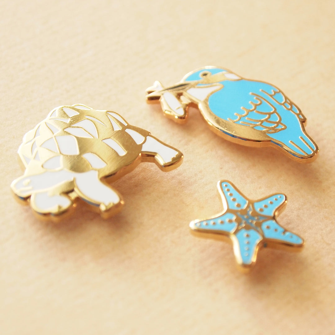 Earth Sea Sky Mini Pin Set - Oh Plesiosaur