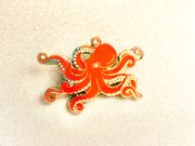 Red Octopus Pin - Oh Plesiosaur