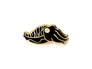Black Cuttlefish Enamel Pin - Oh Plesiosaur