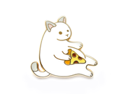 White Pizza Cat Pin - Oh Plesiosaur