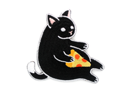 Black Pizza Cat Patch - Oh Plesiosaur