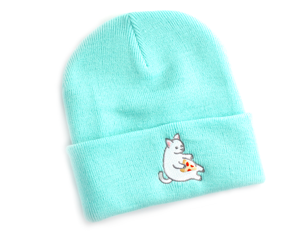 Mint Pizza Cat Beanie - Oh Plesiosaur