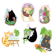 Plant & Cats Sticker Pack - Oh Plesiosaur