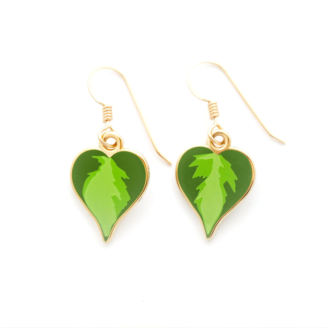 earring philodendron wire Philodendron Brasil Earrings Gold Filled