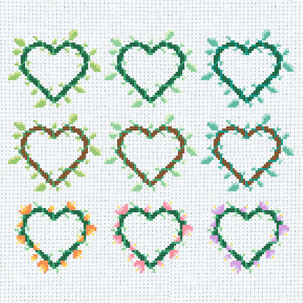 Plant Heart Cross Stitch Pattern