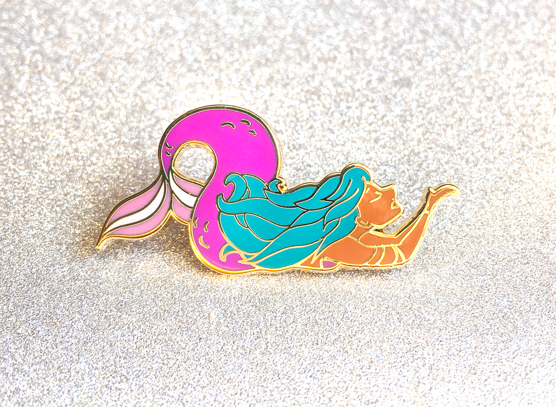 Purple Mermaid Pin - Oh Plesiosaur