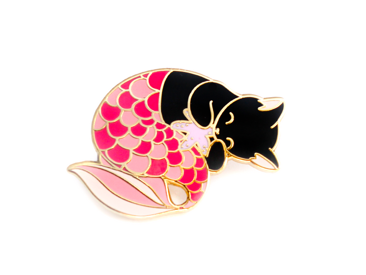 Pink Purrmaid Pin - Oh Plesiosaur