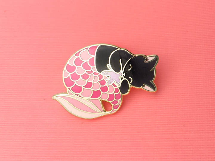 Pink Purrmaid Pin - Oh Plesiosaur