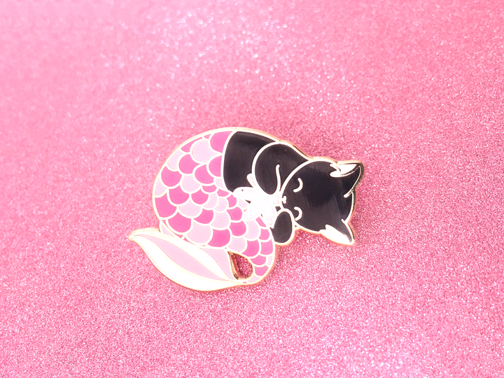 Pink Purrmaid Pin - Oh Plesiosaur