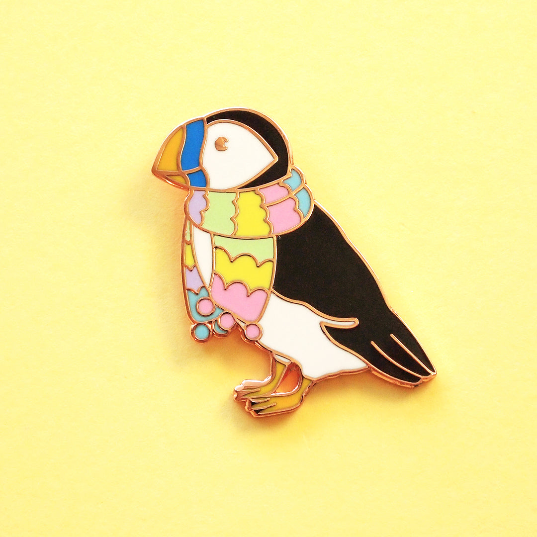 Scarf Puffin Pin - Oh Plesiosaur