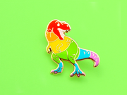Rainbow T. Rex Pin - Oh Plesiosaur