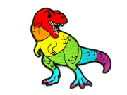 Rainbow T. Rex Patch - Oh Plesiosaur