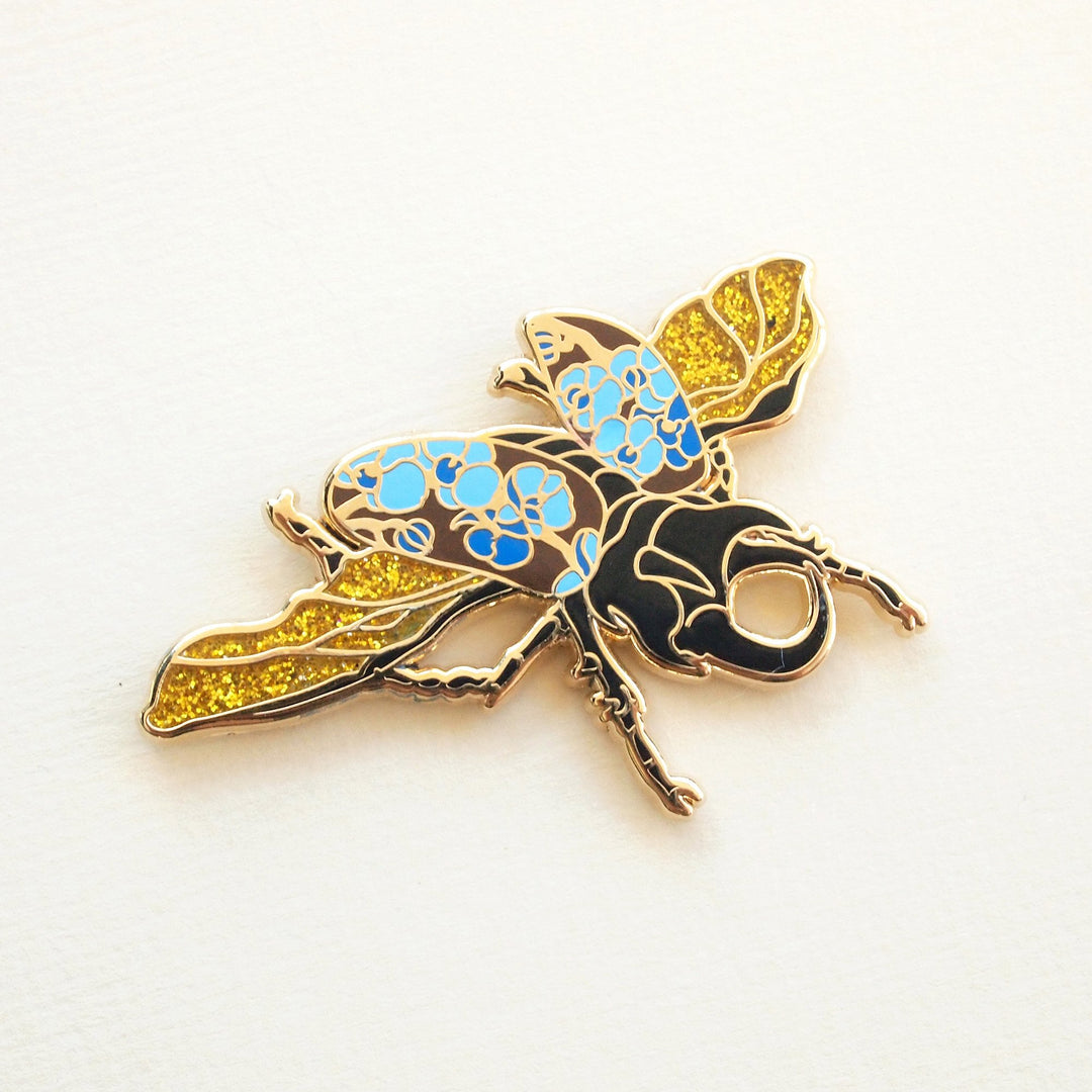 Rhinoceros Beetle Pin - Oh Plesiosaur