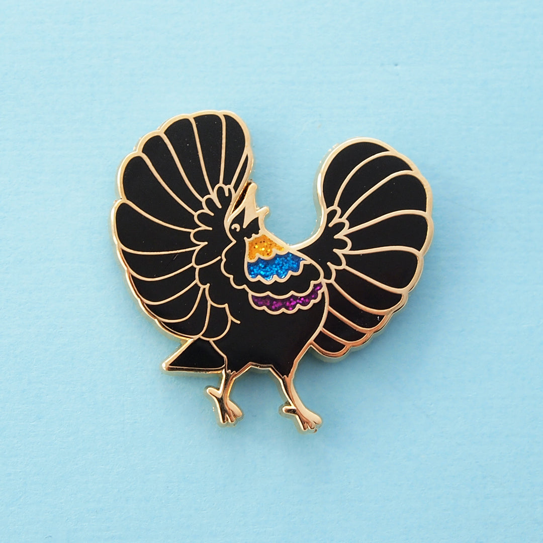 Riflebird Bird-of-paradise Pin - Oh Plesiosaur