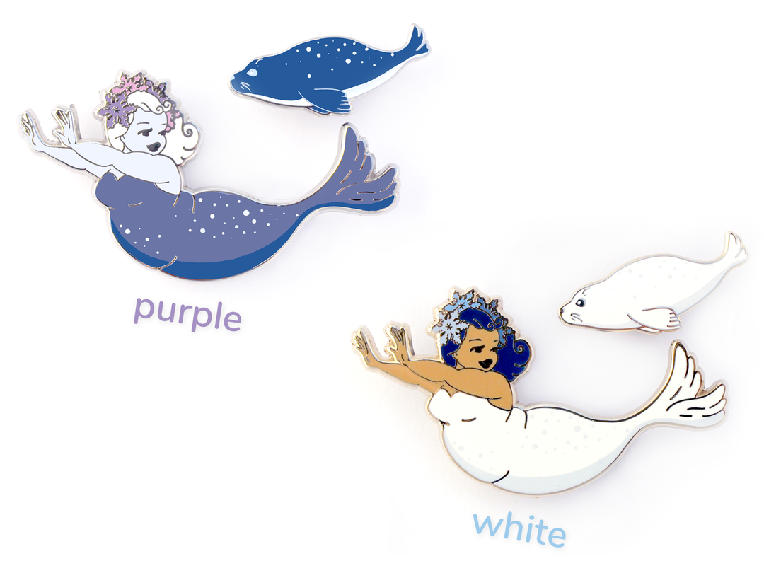 Seal Mermaid Pin Set - Oh Plesiosaur