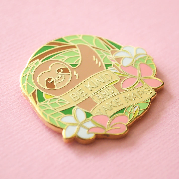 Be Kind Sloth Pin - Oh Plesiosaur