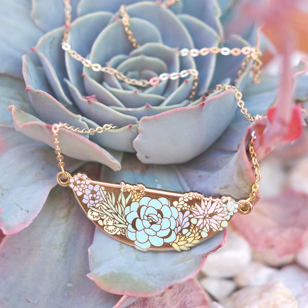 succulent plant necklace Succulent Necklace