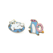 Polar Bear and Little Blue Penguin Pin Set - Oh Plesiosaur