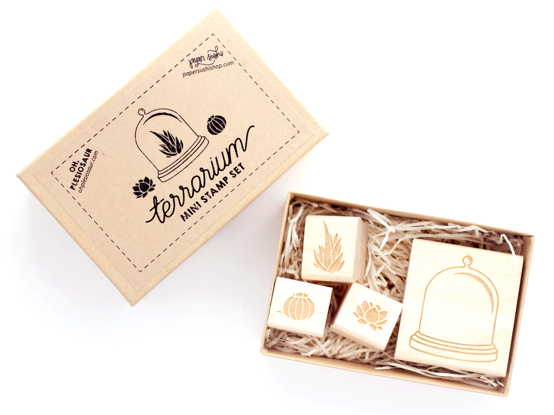succulent rubber stamp Succulent Terrarium Stamp Set – Shoal
