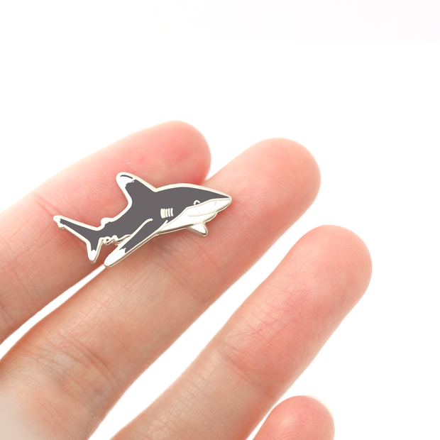 Mini Oceanic Whitetip Shark Pin - Oh Plesiosaur
