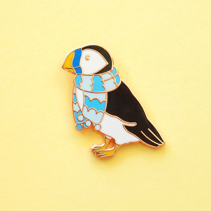 Scarf Puffin Pin - Oh Plesiosaur